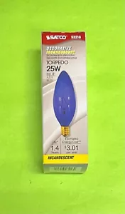 25 BLUE TORPEDO CHANDELIER NIGHT LIGHT BULB E12 CANDELABRA BASE - Picture 1 of 2