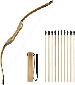Kids Bow and Arrow Set, 32 Inch Archery Set Handmade Wooden Toy Bow and Arrow... - Picture 1 of 12