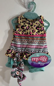 Conjunto con estampado de animales My Life As Outfit con envoltura de cabeza para muñeca de 18" NUEVO - Imagen 1 de 2