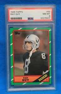 1986 TOPPS # 69 Ray Guy PSA 8 NM-MT # 92275517  OAKLAND RAIDERS !!! - Picture 1 of 2