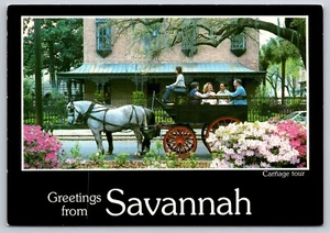 Postal Georgia Savannah Carriage Tour Caballo y Carro 22G - Imagen 1 de 2