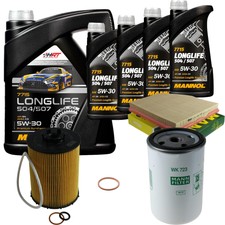 Mann - Mannol 9L Longlife 5W-30 Control Set for BMW 6 Series