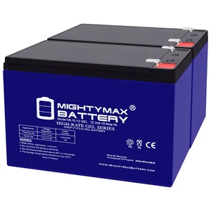 Mighty Max 12V 10AH GEL F2 Battery Replaces Gruber Power Services 58 - 2 Pack - Picture 1 of 6