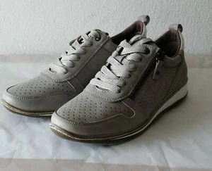 JULIETTA Damen Schuh Low-Sneaker Lederimitat grau Gr 36 37 38 39 40 41 NEU - Bild 1 von 14