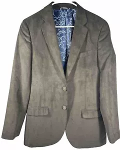 Nautica Blazer Mens 38L Suede Polyester Sport Coat Jacket Brown Blazer - Picture 1 of 17