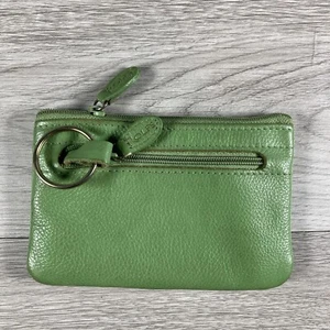 Vintage ROLFS grün Echtleder Münze Schlüsselanhänger Geldbörse Portemonnaie - 5"x3" - Bild 1 von 11