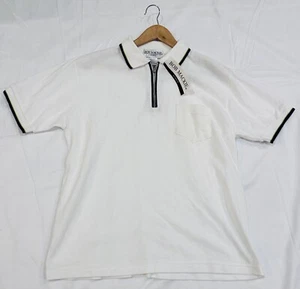 Camisa polo vintage Bob Mackie de algodón nueva con etiquetas talla L blanca SL 1/4 cremallera para mujer’s - Imagen 1 de 6