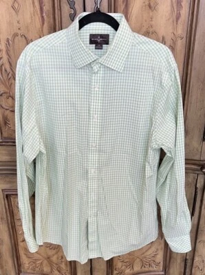 Black Brown 1826 Green and White Check Button Down Shirt - Image 1 of 4