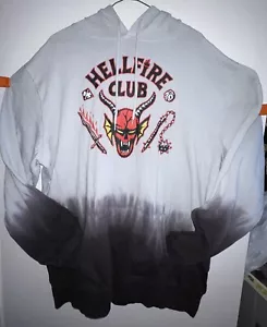 Men's Netflix Stranger Things Hellfire Club Pullover Hoodie XL NWT Gray Black - Picture 1 of 7