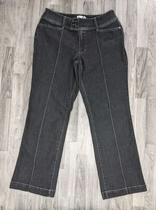Venezia Damengröße 16 gerades Bein Taschen schwarz grau Denim Jeans - Bild 1 von 10