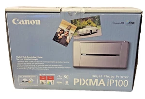 NEW SEALED CANON MOBILE 4.4lb PHOTO PRINTER, 9600 x 2400 dpi, Pixma iP100 Inkjet - Picture 1 of 9