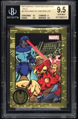 2013 Marvel Greatest Battles GOLD #d Numbered 10/75 IRON MAN BGS 9.5 Gem Mint - Image 1 of 2