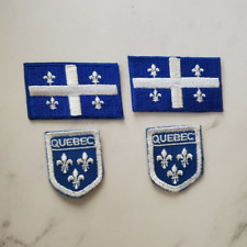 Quebec Flag and Crest Tactical Patches Dark Badge Blue 4 Lot