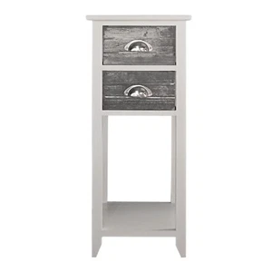 Beistelltisch 2 Schubladen Mia Landhaus Weiß Grau Blumenhocker Telefontisch HTI- - Bild 1 von 4