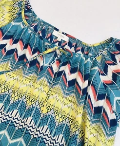 Blusa Top Tribal Azteca Campesina Transparente 3/4 Mangas Abullonadas Umgee Talla Mediana - Imagen 1 de 12