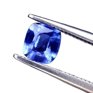 Certified 0.70ct Natural Ceylon Blue Sapphire SI Clarity Sri Lanka 5.4mm Cushion - Picture 1 of 6