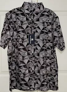 NWT Hart Schaffner Marx size L burgundy short sleeve button up shirt mens - Picture 1 of 9