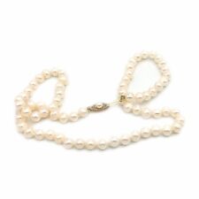 Princess Pearl Necklace with 14K Gold Clasp | 7MM Pearls, 19 in length