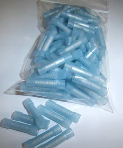 (100) Blue NYLON Wire Butt Connector Crimping Terminals DIY Car Radio Install - Picture 1 of 1