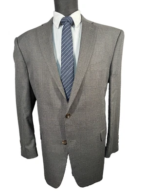 CHAPS Mens Brown HOUNDSTOOTH CHECK BIG & TALL Sport Coat Blazer Jacket 48R - Image 1 of 4