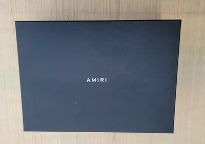 Empty AMIRI Shoe Box with Lid & Lacet, Black Logo Packaging Replacement 15x11x6" - Image 1 of 4