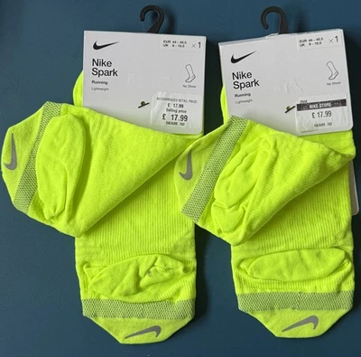 2PACK Nike Spark Lightweight Green No Show Running Socks UK 9-10.5 DA3589-702 - Image 1 of 4