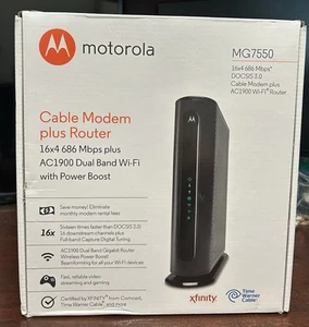 Motorola MG7550 16x4 High Speed Cable Modem + AC1900 Router Grey - Picture 1 of 3