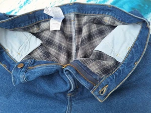 Carhartt Mens Flannel Lined Blue Jeans B236 DST 42X34 (runs large) Carpenter - Picture 1 of 13