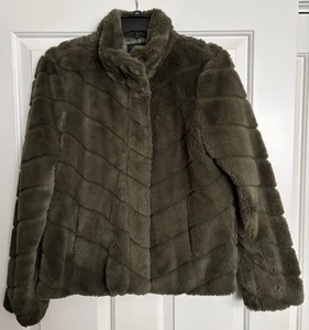 Ci Sono Faux Fur Olive Women’s Jacket SUPER SOFT Size Large (see Notes) - Picture 1 of 15