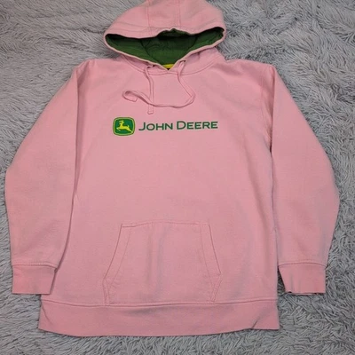 John Deere Sweatshirt Womens L Pink Hoodie Active Pocket Comfort Farming Chore - Image 1 of 4