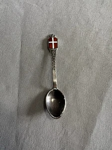Danmark Denmark Flag Souvenir Spoon Sterling Silver Vintage - Picture 1 of 6