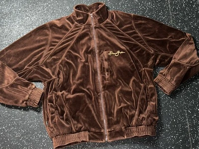 De Colección Sean John Chándal Chaqueta Para Hombres MEDIANO Terciopelo Marrón Hip Hop Ropa de Calle Y2K Foto 1 de 4