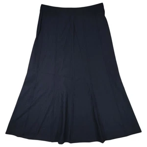Eileen Fisher Gored Skirt Womens Small Black Stretch Crepe A-Line Midi Capsule - Picture 1 of 11