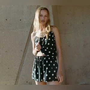 DOEN Loren silk shorts in black white polka dot XS - Picture 1 of 9