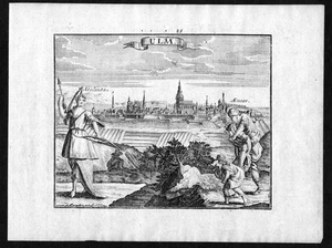 1746 Ulm Donau Baden-Württemberg Ansicht view Kupferstich antique print - Picture 1 of 1