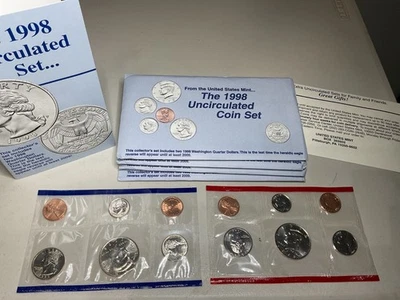 1998 US Mint Philadelphia & Denver Coins Uncirculated (OGP) 12 coins 4 sets avai - Image 1 of 4