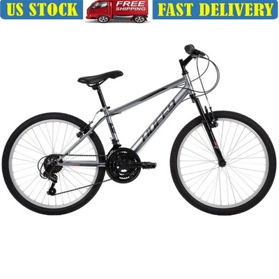 24" Mountain Bike 18 Speeds Front Suspension Steel Frame Adjustable Seat Teens - Image 1 of 4