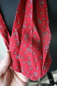Vintage 60's Tootal red paisley Gt Britain cravat evening dandy mod revival - Picture 1 of 10