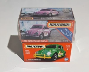 Matchbox 1962 Volkswagen Beetle (Coastal) & Green Taxi Bundle - Picture 1 of 5