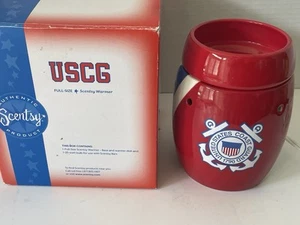 SCENTSY Wax Warmer US COAST GUARD USCG Red/White Ceramic Full Size 2010 W/Bulb - Picture 1 of 2