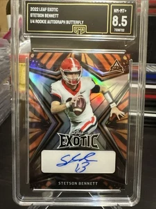 2022 Leaf Exotic Stetson Bennett #1/4 Rookie Auto Butterfly GMA 8.5  - Picture 1 of 13