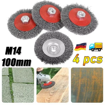 4x Stahlbürste Winkelschleifer Drahtbürste Kegelbürste Rundbürste M14 Für Flex. - Bild 1 von 4