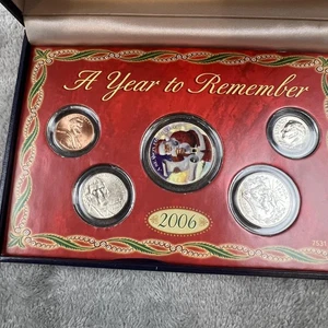 2006 A Year To Remember US Coin Set Santa Christmas Box Nevada Quarter Gift - Picture 1 of 13