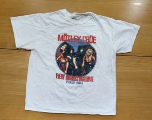 Motley Crue Shirt Erwachsene weiß XL 80er Heavy Metal Glam Rock Band Tour Konzert T-Shirt - Bild 1 von 9
