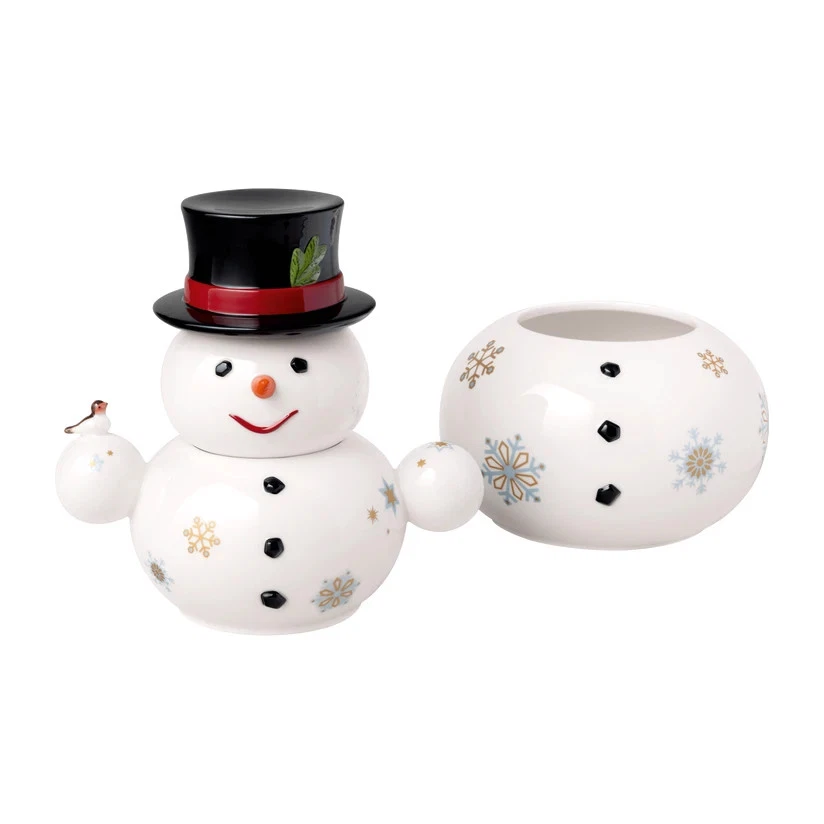 Jouet de Noël Villeroy & Boch biscuit bonhomme de neige en porcelaine boîte - Photo 1/1