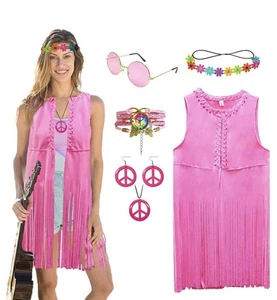 Disfraz de Halloween hippie para mujer con accesorios - Imagen 1 de 1