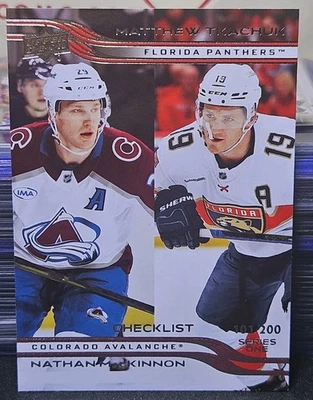 25-26 Upper Deck Nathan Mackinnon Matthew Tkachuk Checklist  - Image 1 of 2