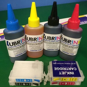 4 Recyclable Cartridges + Ink For Epson Expression XP315 XP322 XP325 XP402 XP405 - Picture 1 of 6