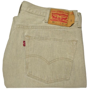 Levis 501 Jeans Light Brown Classic White Oak Cone Denim Bottoms W39 - Picture 1 of 3
