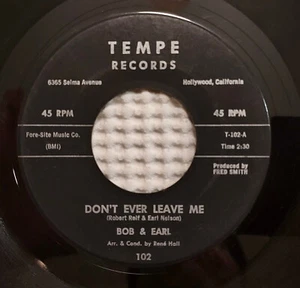 BOB & EARL Don't Ever Leave Me Orig '62 TEMPE R&B Soul Vinyl 45 VG+ - Foto 1 di 1